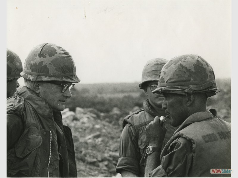 36.LTC Ramsay briefs Sec Army Resor at the road project demonstration site