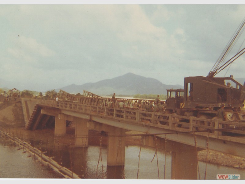 Bridge 19-11 blown at Binh Dinh Vietnam - VC blew it up in Feb 1968